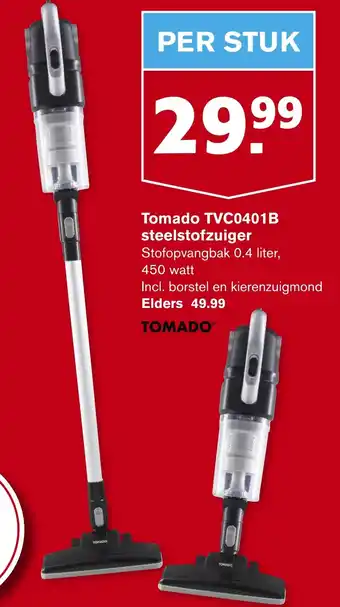 Hoogvliet Tomado TVC0401B steelstofzuiger 0.4 liter 450watt aanbieding