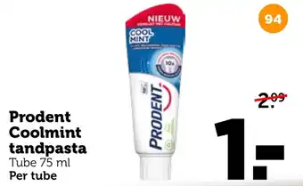 Coop Prodent Coolmint tandpasta Tube 75 ml aanbieding