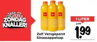 Vomar Voordeelmarkt Vomar Zelf versgeperst Sinaasappelsap 1L aanbieding