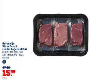 Makro Horecalijn Steak Select runder kogelbiefstuk 6x125 aanbieding
