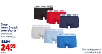 Makro Diesel heren 3-pack boxershorts aanbieding