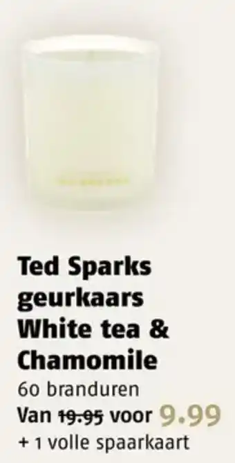 Poiesz Ted Sparks geurkaars White tea & Chamomile aanbieding