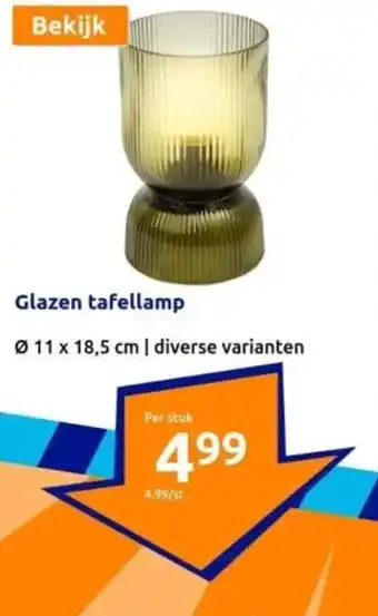Action Glazen tafellamp aanbieding