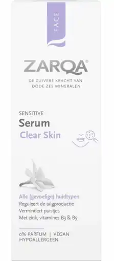 De Online Drogist Zarqa face sensitve serum clear skin 30ml aanbieding