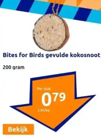 Action Bites for Birds gevulde kokosnoot aanbieding