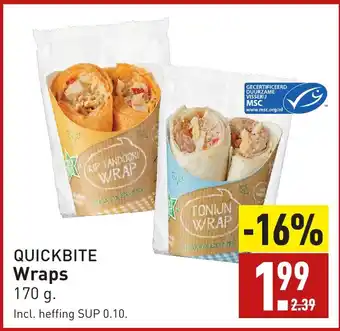 ALDI QUICKBITE Wraps 170 g. aanbieding