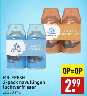 ALDI Mr. fresh 2-pack navullingen luchtverfrisser 2x250 ml. aanbieding