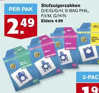 Hoogvliet Stofzuigerzakken D/E/G/G/H, S-BAG PHIL, F/J/M, G/H/N aanbieding