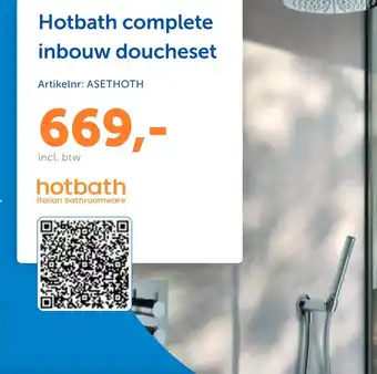 Warmteservice Hotbath complete inbouw doucheset aanbieding