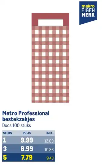 Makro Metro professional bestekzakies aanbieding