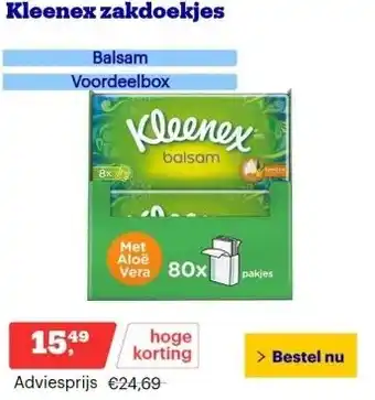 Bol.com Kleenex zakdoekjes aanbieding