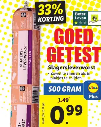 Lidl Slagersleverworst aanbieding