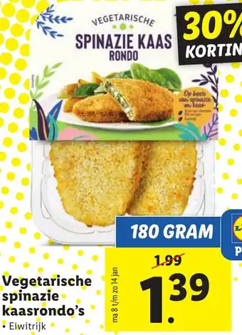 Lidl Vegetarische spinazie kaarsrondo 180 gram aanbieding