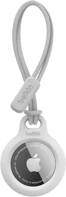 Amazon Belkin airtag houder met bandje (stevige, beschermende houder voor air tag, accessoire dat beschermt tegen krassen), wit aanbieding