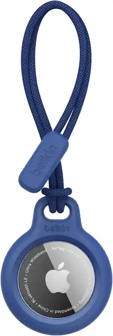 Amazon Belkin airtag houder met bandje (stevige, beschermende houder voor air tag, accessoire dat beschermt tegen krassen), blauw aanbieding
