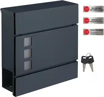Amazon Songmics moderne brievenbus met krantenhouder, deksel, afsluitbaar, eenvoudig te installeren, antracietgrijs gmb052g01 aanbieding