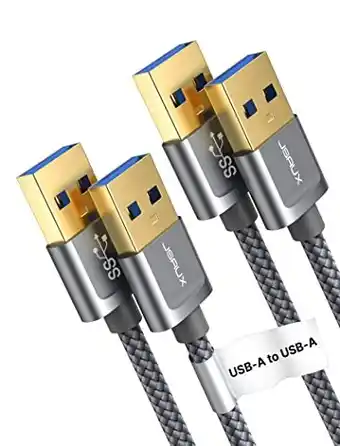 Amazon Jsaux usb 3.0 kabel (1m + 2 m), usb a-stekker naar a-stekker 5gbps super speed overdracht kabel voor hdd, dvd, printer, camer aanbieding