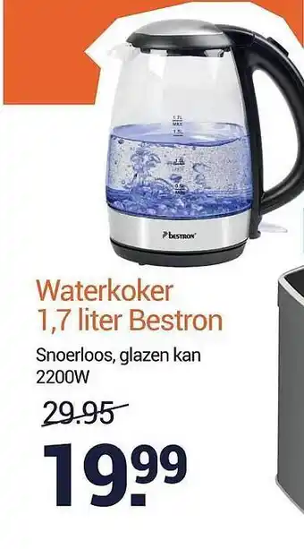 Inter Chalet Waterkoker 1,7 liter Bestron aanbieding