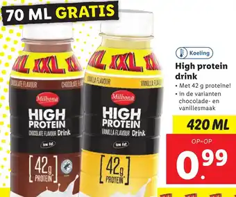 Lidl High protein drink 420ml aanbieding