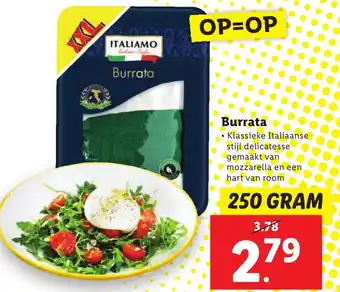 Lidl Burrata 250g aanbieding