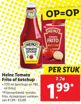 Lidl Heinz Tomato Frito of ketchup aanbieding