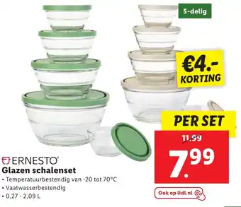 Lidl ERNESTO Glazen schalenset aanbieding