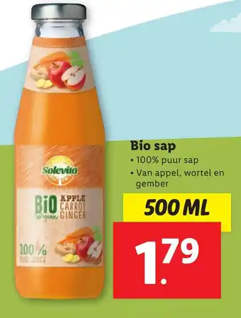 Lidl Bio sap 500ml aanbieding