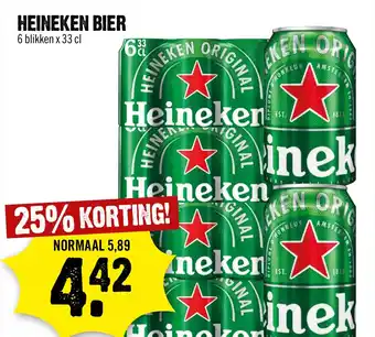 Dirck 3 HEINEKEN BIER 6 blikken x 33 cl aanbieding