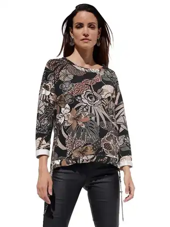 Klingel Sweatshirt met opvallende bloemenprint amy vermont zwart/taupe aanbieding