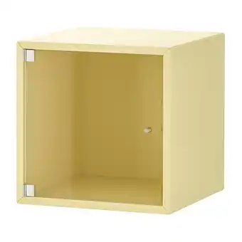 IKEA Eket bovenkast met vitrinedeur, bleekgeel, 35x35x35 cm aanbieding