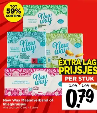 Vomar Voordeelmarkt New Way Maandverband of Inlegkruisjes aanbieding