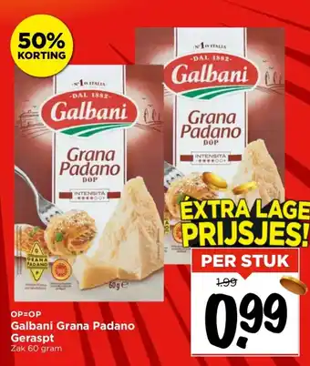 Vomar Voordeelmarkt Galbani Grana Padano Geraspt aanbieding