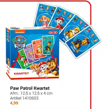 Lobbes Paw Patrol Kwartet 12,5 x 12,5 x 4 cm aanbieding