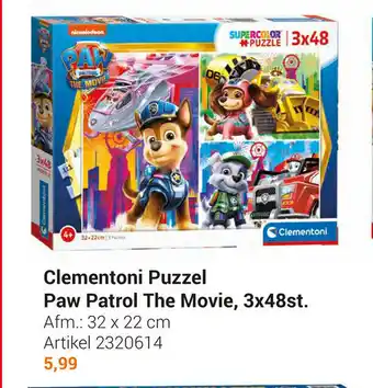 Lobbes Clementoni Puzzel Paw Patrol The Movie, 3x48st. aanbieding