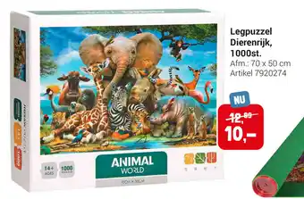 Lobbes Legpuzzel Dierenrijk, 1000st. 70 x 50 cm aanbieding