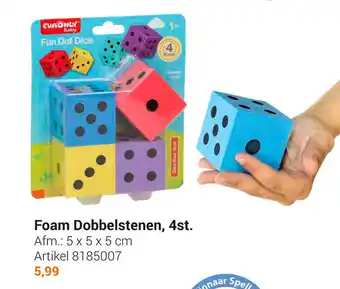 Lobbes Foam Dobbelstenen, 4st. 5 x 5 x 5 cm aanbieding