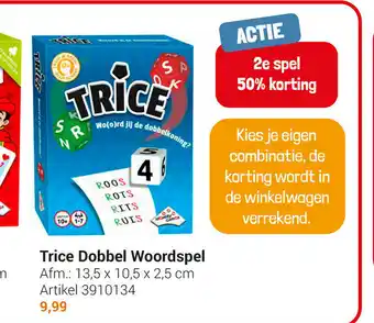 Lobbes Trice Dobbel Woordspel 13,5 x 10,5 x 2,5 cm aanbieding