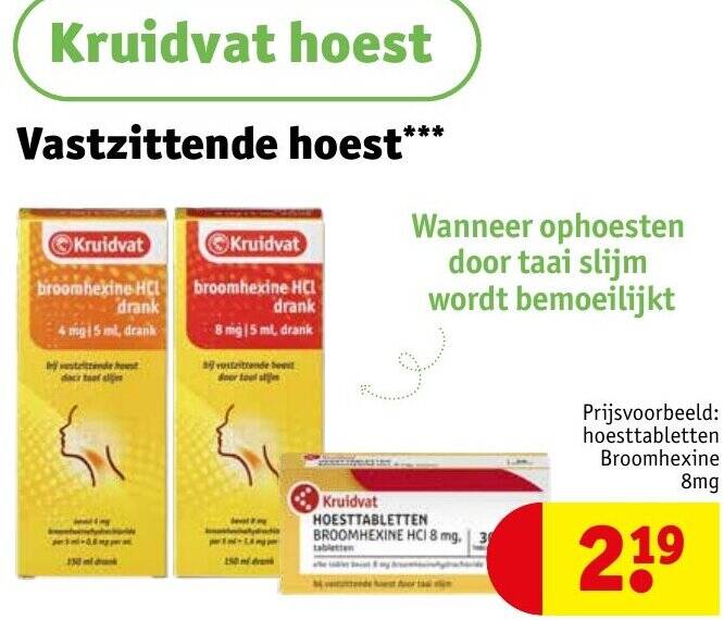 Vastzittende hoest aanbieding bij Kruidvat