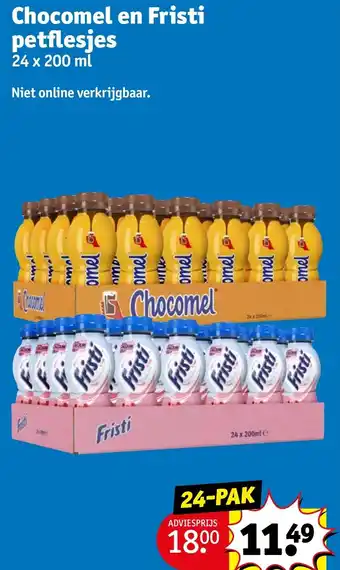 Kruidvat Chocomel en Fristi petflesjes aanbieding