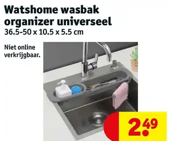 Kruidvat Watshome wasbak organizer universeel aanbieding