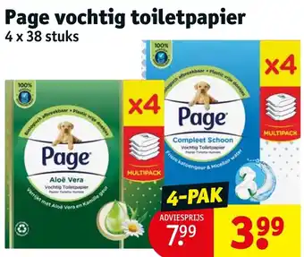 Kruidvat Page vochtig toiletpapier aanbieding