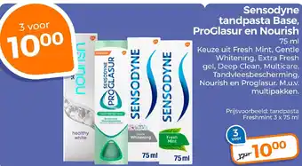 Trekpleister Sensodyne tandpasta Base, ProGlasur en Nourish aanbieding