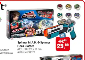 Lobbes Spinner M.A.D 6-Spinner Hexa Blaster 38 x 22 x 11 cm aanbieding