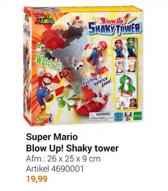 Lobbes Super Mario Blow Up! Shaky Tower 26 x 25 x 9 cm aanbieding