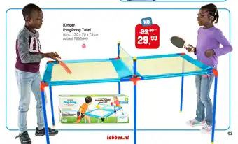 Lobbes Kinder PingPong Tafel 130 x 76 x 75 cm aanbieding