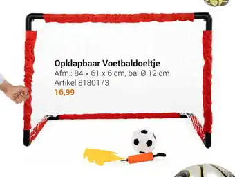 Lobbes Opklapbaar Voetbaldoeltje 84 x 61 x 6 cm aanbieding