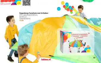 Lobbes Regenboog Parachute Met 24 Ballen 305cm aanbieding