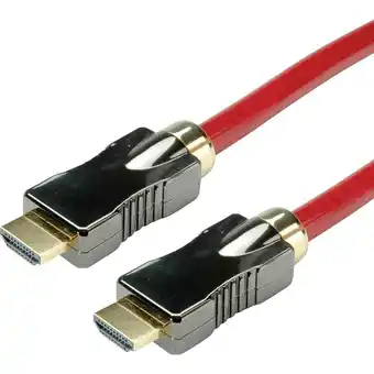 Conrad Roline hdmi 8k (7680 x 4320) ultra hd cable met ethernet, m/m, rood, 2 m aanbieding