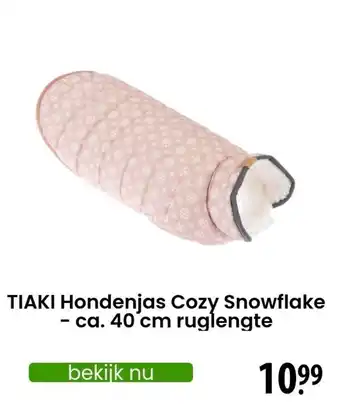 Zooplus TIAKI Hondenjas Cozy Snowflake ca. 40 cm ruglengte aanbieding