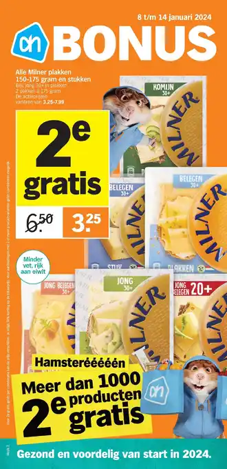 Albert Heijn Alle Milner plakken 150-175 gram en stukken aanbieding